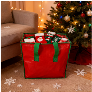 Tyidzon Christmas Tree Storage Bag - Waterproof Large Organization and Storage Bags with Durable Handles for Toys Blanket Clothes, 19x11x15" - Red