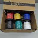 NAOEVO 12 Gauge Wire 180ft, 12 AWG Wire 6 Colors 30ft Each Spool, Flexible Silicone Tinned Copper Electrical Cable, Wiring kit for Breadboard/Automotive/DIY/Battery, 200