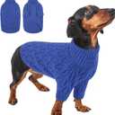 Queenmore Knitted XS Dog Sweater,Turtleneck Pulloverl Dog Sweater,Soft DogSweaters for Small Dogs Male Female, Pet Sweaters for Dogs,Thick Warm Pet Clothes for Teacup,ChihuahuaRoyal Blue,XS
