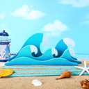 Ocean Wave Wooden Sign Wooden Waves Table Decoration Tabletop Summer Home Decor Table Centerpiece for Holiday Gifts, Waves Decorations for Home Decoration Ocean Theme Party Supplies