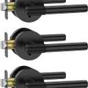 Amerdeco 3 Pack Matte Black Door Handles Interior,Knurled Privacy Door Handles with Lock,Heavy Duty Black Door Lever for Bedroom or Bathroom,Reversible Keyless for Left Right Handed Doors AM0027