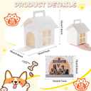 LOVYNO 18 Pcs Dog Party Favor Boxes with Pet Adoption Certificate, Dog House Shape Treat Gift Boxes with Holes, Adopt A Puppy Party Supply Boxes for Pet Adoption Theme DIY Crafting Party