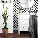 Black and White Peel and Stick Wallpaper Striped Wallpaper Herringbone Contact Paper Self Adhesive Waterproof Vinyl Roll for Bathroom Kitchen Backsplash Cabinets A Set of 17.3"x480"