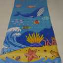 Cartoon Baby Bath Mat for Kids - 40x16 in Extra Long Non Slip Bath Mat with Suction Cups & Drain Holes, Machine Washable (Whale)