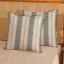 Black Pillow Covers 18x18 Inch 2 Pcs Boho Mustard Yellow Polka Dots Striped Decor Throw Pillows Modern Geometric Outdoor Farmhouse Decoration Pillowcase Linen Cushion Cover for Couch Sofa