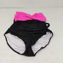 Eomenie Women's One Piece Swimsuits Tummy Control Cutout High Waisted Bathing Suit Wrap Tie Back 1 Piece Swimsuit Black-Pink XL