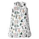 TILLYOU Baby Sleep Sack 0-6 Months, 2.5TOG Winter Cotton Sleeping Sack with 2-Way Zipper, Soft and Warm, Green Forests