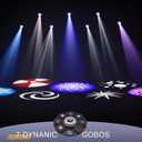 SHEHDS GalaxyJet 300W LED Moving Head Light, Beam&GOBO&Wash 3in1 | 5-Prism & Frost Effect, 7-Slot GOBO Wheel, 9-Colors, 7-Gobos Rotating, DMX512 for Party, School, Stage Show