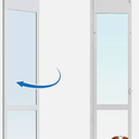 XLarge Openable Pet Door for Sliding Glass Doors, Adjustable 91 7/16" to 96" Slider Height, Extra Large Dog Door for Sliding Glass Door, All-Metal Framed & Panel & Lock -Extra Large Tall