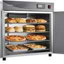 VEVOR Electric Hot Box Food Warmer, 4-Tier Commercial Warming Cabinet with Water Tray, Double-Door and Adjustable Shelves, Stainless Steel Food Warmer Cabinet, for Restaurant, Kitchen, Pizza, Chicken