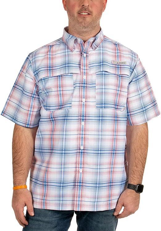 HABIT Men’s Fourche Mountain Short Sleeve River Guide Fishing Shirt - UPF 40+ UV Protection, L