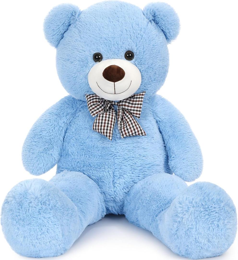 MaoGoLan Giant Teddy Bear Plush Toy - Ultra Soft & Cute Large Stuffed Animal 39 inches, Perfect for Baby Showers, Birthdays, Valentine Day Gifts (Kids, Couples, Family),Blue