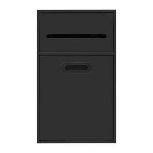 in-Wall Mounting Toilet Hidden Trash Can, Bathroom Storage Niches Trash Cans Stainless Steel 1.59 Gallon Wastebasket with Tilting Doors for Bathroom, Dressing Room 12 * 5.5 * 20in (Black)