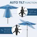 Tempera Patio Market Outdoor Table Umbrella with Auto Tilt and Crank, Large Sun Umbrella with Sturdy Pole & Fade Resistant Canopy, Easy to Set 10 FT