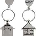 Metal USB Flash Drive Novelty House Design Portable Thumb Drive for Students Unique Gift for Friends PenDrive Music Storage(House 128GB)
