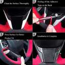 Car Center Console Water Cup Holder Frame Cover Front Central Cup Holder Panel Protective Cover Decals Compatible with Kia Soul 2020-2025 Accessories (Glossy Red Style)