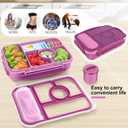 4 x Lunch Box Kids,Bento Box Adult,Lunch Containers for Adults/Kids/Toddler,5 Compartments Bento Lunch Box with Sauce Vontainers,Microwave & Dishwasher & Freezer Safe(Purple)