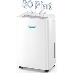30 Pint Dehumidifier for Home & Bedroom, Up to 2,000 Sq. Ft, WiFi Smart App Control, Ultra Quiet with 1.6L Tank & Continuous Drain Hose, 3 Modes for Laundry Dry & Basement, Auto Defrost