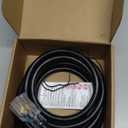 PLUGTUL 20AMP Extension Cord 10FT, NEMA 5-20 Heavy Duty Extension Cord, Lighted End, 12Gauge, SJTW, 20AMP 125V 2500W, Black