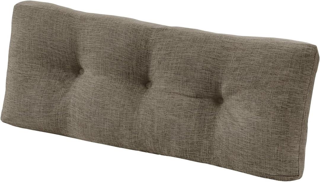 downluxe Indoor Bench Cushion for Indoor Furniture, Non-Slip Tufted Overstuffed Textured Foam Bench Seat Cushion, 36" X 14" X 4", Khaki, 1 Pack