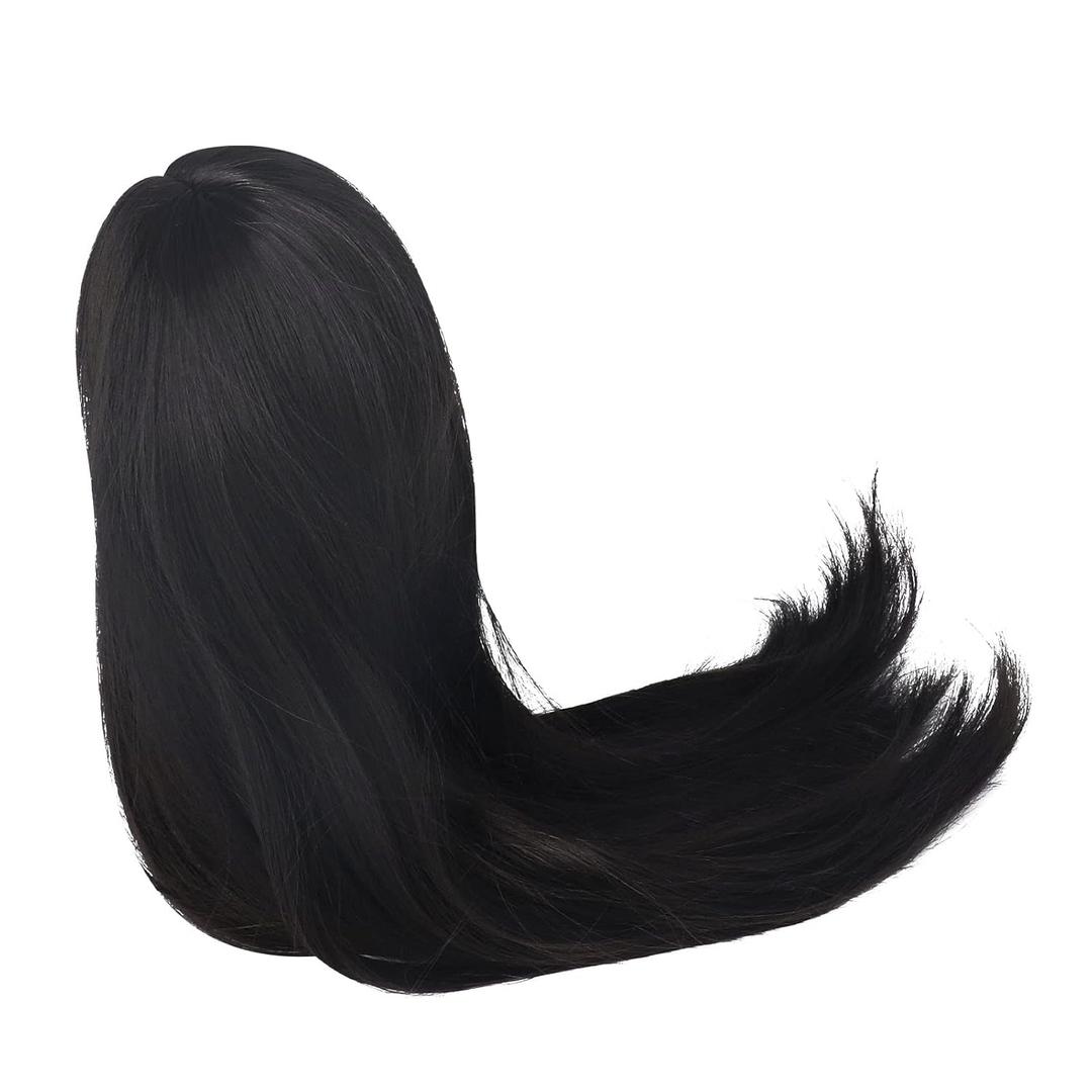 1/3 Ball Jointed Doll Wig Soft High Temperature Silk Doll Wig for Decoration (Black) Handcraft Materials