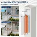 Egadis 2 Pack 2.56 in. x 2.56 in. x 39 in. Deck Railing Post with Screws, Aluminum Railing Post, White Outdoor Textured Powder-Coat Finish Stair Post for Decks, Porches & Balconies (2X 39in Post)