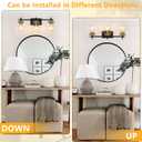 3-Lights Black and Gold Bathroom Light Fixtures Over Mirror, Modern Brushed Gold Vanity Lights for Bathroom, Sconces Wall Lighting with Square Glass Shade for Mirror Bedroom Hallway