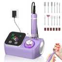 Professional Electric Nail Drill E-File Machine - 45,000 RPM Corded Nail Drills Kit with Low Noise & LED Display for Shaping, Removing & Polishing Acrylic Gel Nails for Salon Home