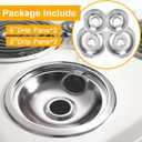Drip Pans Electric Stove Drip Pans, Chrome Stove Drip Pans Replacement Compatible for Most Plug-in Electric Ranges include Silver 2 * 6in and 2 * 8in