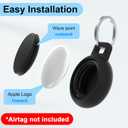 2 x Waterproof Airtag Keychain Holder [4 Pack], Airtag Holder for Key, Backpack, Luggage, 4 Colors (01-Black/Blue/Red/White)