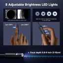 [Dual-Lens] Endoscope Camera with Light, 1920P HD Borescope with 8+1 Adjustable LED Lights, IP67 Waterproof 16.5FT Semi-Rigid Snake Cord Inspection Camera for iPhone, iPad and Android Phone (Type C)