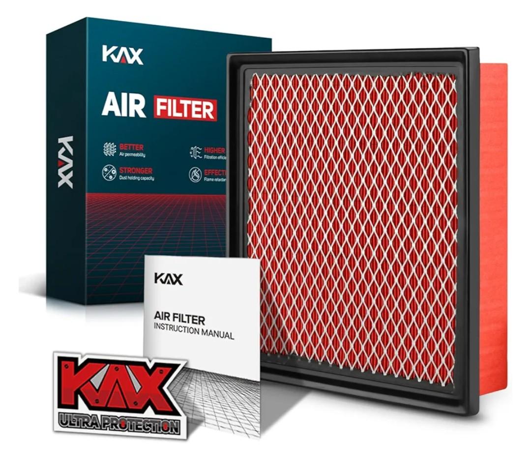 KAX Premium Engine Air Filter, CA10755 Replacement for Toyota Camry, Highlander, Sienna, Avalon, ES350, NX200T, NX300, RX350, RX350L, Durango, Grand Cherokee, 200% Longer Life