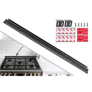 Expandable Rear Stove Gap Cover for Slide-In Ranges – Stainless Steel, Black Powder Coated – Adjustable Up to 32″ – Dual Install Options (1.5 inch WIDE)