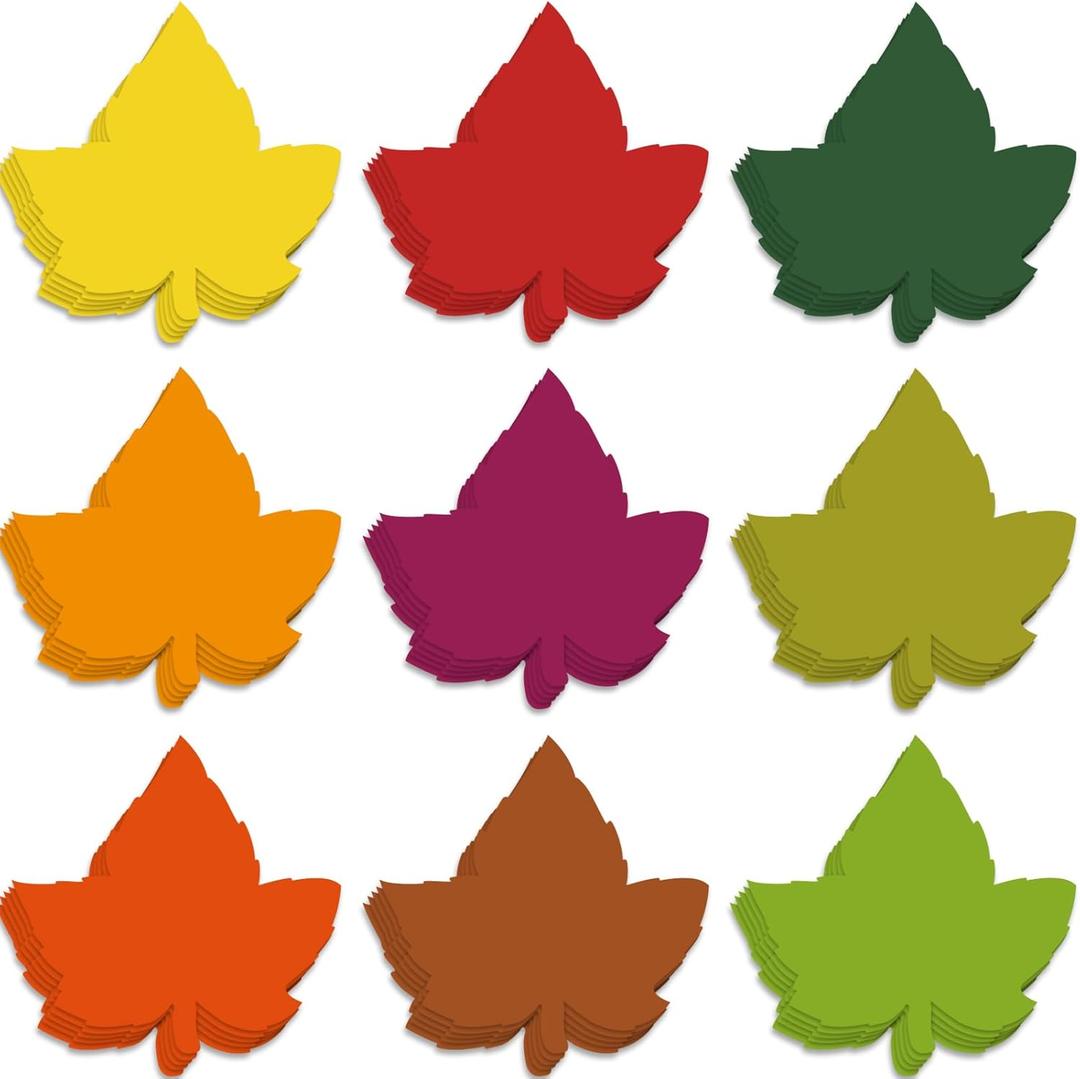 Geyee 108 Pcs Fall Leaf Cutouts for Bulletin Board Thanksgiving Classroom Paper Leaves Cutouts Die Cuts Decoration for DIY Projects Autumn Craft School Party Decor(Fall Maple)