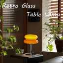 Glivpny Mushroom Lamp Table Lamp, Mid Century Modern Bedroom Lamps(Red)