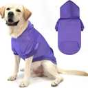 KOOLTAIL Basic Dog Hoodie - Soft & Warm Dog Hoodie Sweater with Leash Hole and Pocket, Dog Winter Coat, Cold Weather Clothes Sweatshirt for Small Medium Large Dogs Puppy Cat Boys Girls (L, Purple, Pack of 1)
