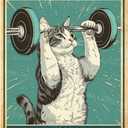 Metal Tin Sign Cat No Pain No Gain Gym Sign Vintage Metal Signs Retro Aluminum Tin Sign for Gym Door Home Bar Cafe Decor 8x12 Inch