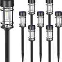 Solar Pathway Lights| Outdoor Garden Lights | Waterproof & Weather-Resistant | Energy-Efficient with High Transparency Glass | Durable & Elegant Design| High Impact Resistance| Pack of 8