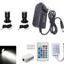 Jorunhe 1.5w White LED Mini Surface Mounted Light Jewelry Cabinet Lamp Spotlight Ac85-265v (Pack-2,Cold White 6000k)