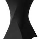 SUNTQ Cocktail Table Cover 32x43, Black Spandex Fitted Cocktail Table Tablecloth, Stretch Round Highboy Table Cloth for Parties,Birthday,Vendors,Outdoor Events,Banquet,Tradeshows