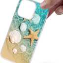 Compatible with iPhone 14 Case, Beach Starfish Seashell Conch Slim Fit Soft TPU Full-Body Shockproof Protective Cover Case Gift for Women Girl