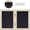 Frametory, 4x6 Double Picture Frame - Real Glass Hinged 2 Photos Collage, Desktop Picture Frame Standing Vertical (Natural, 1 Pack) (Beige)