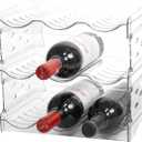Wine Rack for Countertop, Fridge, Inside Cabinet, 3 Tier Plastic Tabletop Wine Bottle Holder, Water Bottle Organizer for Refrigerator, Pantry, Hold 9 Bottles