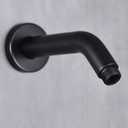 6 Inch Shower Arm and Flange - Solid Brass Wall Mounted Shower Arm Replacement for Fixed Shower Head, Matte Black