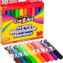Cra-Z-Art Classic Super Washable Markers, Broad Tip, Assorted Barrel, Assorted Ink, Pack Of 10 Markers