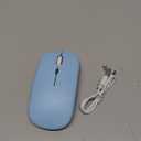 Wireless Bluetooth Mouse Rechargeable Long Lasting Dual Mode - BT 5.2 & 2.4G Silent RGB LED Mice, Slim Portable Ergonomic Mouse for Laptop/PC/Tablet/MacBook/iPad/Apple Devices (Blue)