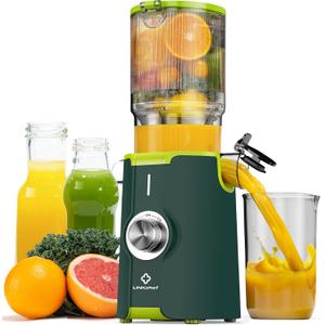 LINKChef Cold Press Juicer Machines for Vegetables and Fruits, 4.35" Wide Chute Masticating Juicer with Pulp Separator, Easy to Clean, BPA-Free, Compact Electric Slow Juice Extractor for Whole Fruit