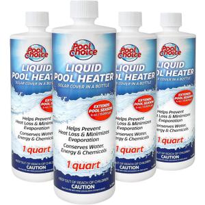 SpaChoice 1-Quart 4-Pack Premium Liquid Pool Heater Solar Cover In a Bottle, Liquid Solar Blanket for Pool, Made in USA
