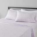 Amazon Basics Lightweight Super Soft Easy Care Microfiber 4-Piece Bed Sheet Set with 14-Inch Deep Pockets, Queen, Lavender Paisley, Printed