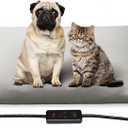 Toozey Medium Pet Heating Pad, 28x20 In, 6 Temp Settings, Timer, Waterproof, Chew-Resistant Cord, for Dogs and Cats (Grey)